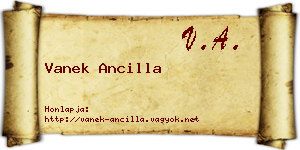 Vanek Ancilla névjegykártya